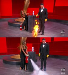 Jennifer Aniston fire extinguisher Meme Template