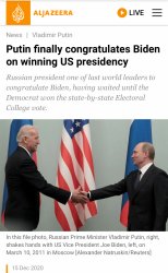 Putin congratulates Biden Meme Template