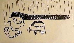 Josuke protecting Okuyasu from rain Meme Template