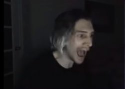 xQc jumpscare Meme Template