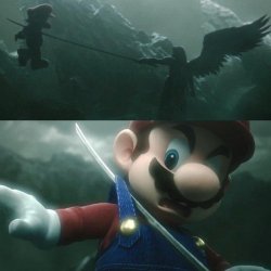 Sepiroth Stab Mario Meme Template