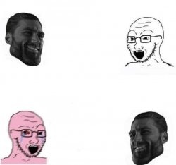 Chad and Wojak argue Meme Template