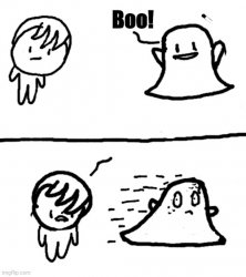 Ghost running from child Meme Template