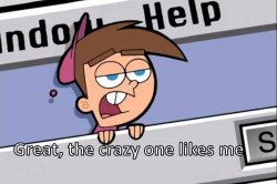 Timmy Turner Great, the crazy one likes me Meme Template