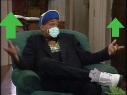 Will Smith Whatever with face mask and upvotes Meme Template