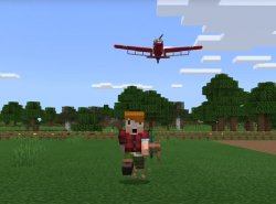 Minecraft character running away from plane Meme Template