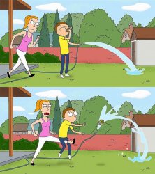 Rick and Morty Summer low blow Meme Template