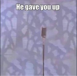 he gave you up Meme Template