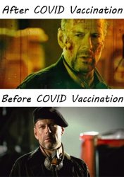 Planet Terror COVID Vaccination Before And After Meme Template