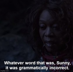 Whatever that word was, Sunny, it was grammatically incorrect. Meme Template