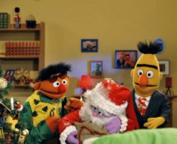 Bert and Ernie and Santa Meme Template