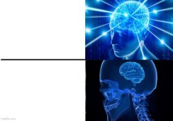 De-expanding brain Meme Template