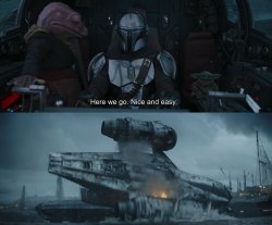 Mandalorian landing Meme Template