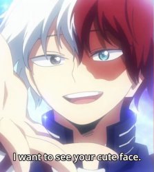 Todoroki I want to see your cute face Meme Template