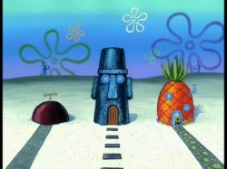 Spongebob Patrick and Squidward's house Meme Template