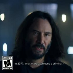 Keanu Reeves In 2077, what makes someone a criminal? Meme Template