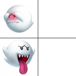 Drake alternative with Boo ghost from Super Mario Meme Template