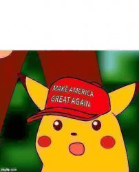 MAGA surprised Pikachu HD deep-fried 1 Meme Template