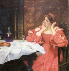 Lady with an empty glass of wine in an old painting Meme Template