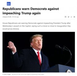 Republicans warn Democrats impeachment Meme Template