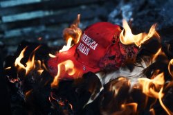 Burning maga cap Meme Template