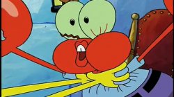 SpongeBob choking Mr. Krabs Meme Template