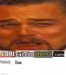 Cool except don't care nobody does Meme Template