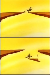 Wile E Coyote walking across cliff (Road Runner looney tunes) Meme Template