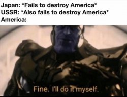 America destroys America Meme Template