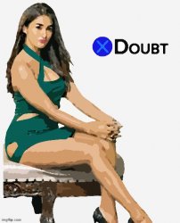 X doubt Pooja Hegde posterized Meme Template