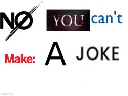 No, You can't make a joke Meme Template