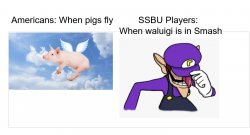 Press f for waluigi Meme Template