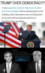 Trump Over Democracy Meme Template