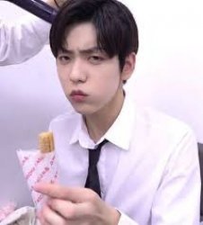 Soobin looking disgusted with his churro Meme Template