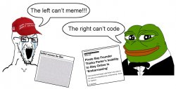 The right can't code Meme Template