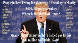 Trump salary donations Meme Template