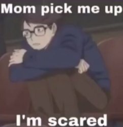 Mom pick me up I'm scared Meme Template