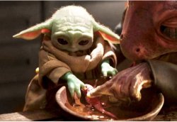 Baby Yoda and Baby Frog Meme Template