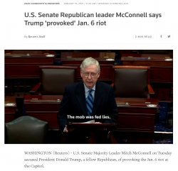 Mitch McConnell the mob was fed lies Meme Template