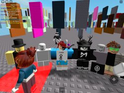 Crowded roblox game has YouTuber in it Meme Template
