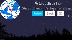 CloudDays sleep announcement temp Meme Template