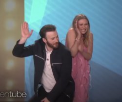 Chris Evans harassing Elizabeth Olsen Meme Template