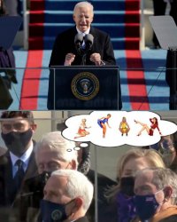 Bill Clinton falls asleep during Biden inauguration Meme Template