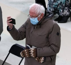 bernie camera Meme Template