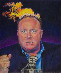 Alex Jones on fire. Meme Template