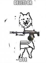 dog with a lmg Meme Template