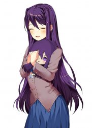 Yuri with Plushie (DDLC) Meme Template