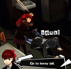 Persona go to horny jail Meme Template
