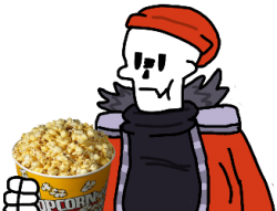 Eating popcorn while [insert something] is happening Meme Template