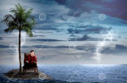 MAN IS AN ISLAND Meme Template